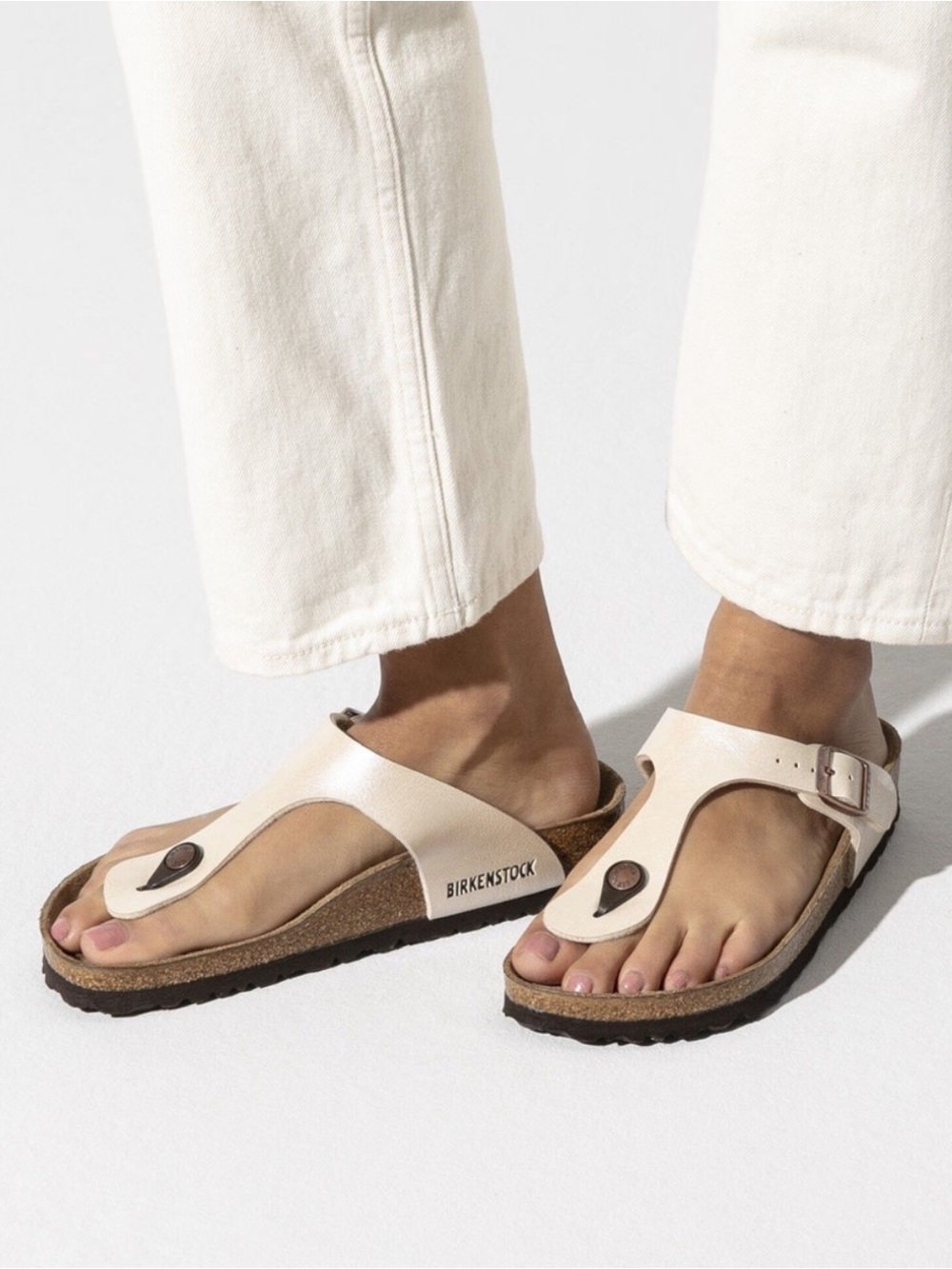 Birkenstock Gizeh Pearl White Size 38